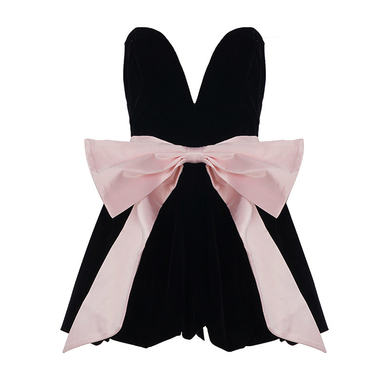 Damen Abendkleid mit voluminösem Rock und eleganter Satin-Schleife R&B