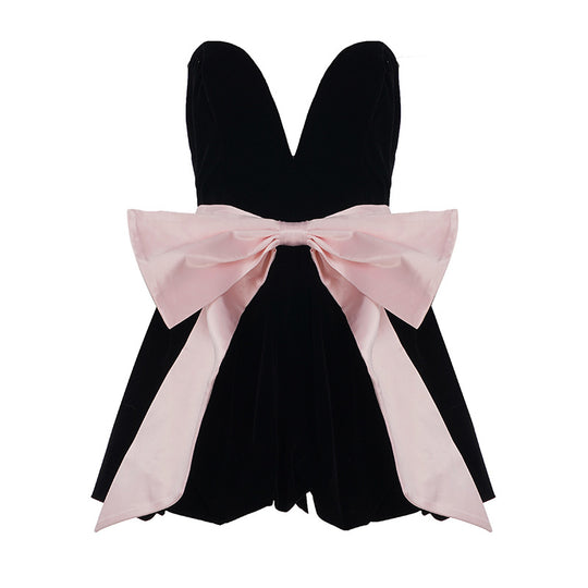 Damen Abendkleid mit voluminösem Rock und eleganter Satin-Schleife R&B