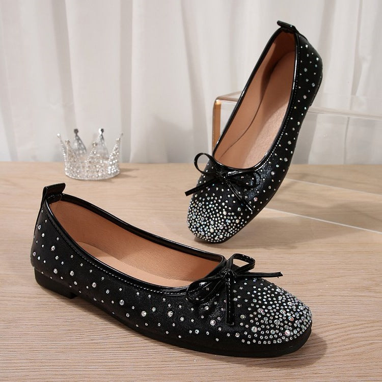 Damen Ballerinas mit funkelnden Strass-Applikationen R&B
