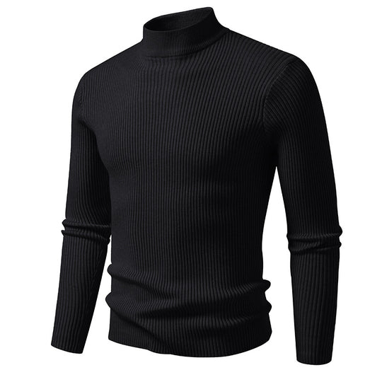 Herren Rollkragenpullover mit strukturierter Ripp-Optik R&B