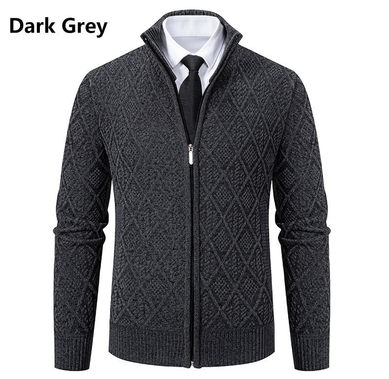 Herren modische Strickjacke mit grafischem Zipper-Design R&B