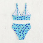 Damen Hochgeschnittener Bikini mit floralem Muster