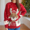 Damen Pullover mit festlichem Rentier-Motiv und himmlischem Design R&B