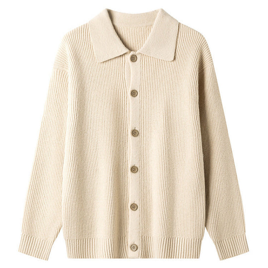 Damen Gemusterte Strickjacke mit Kragen und Knopfleiste R&B