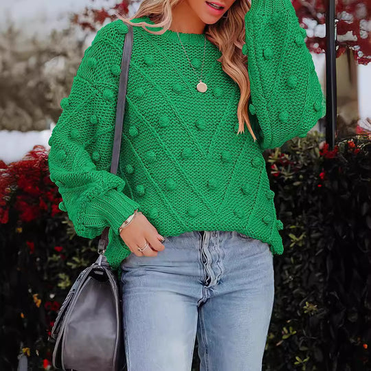 Damen stylischer Strickpullover mit strukturiertem 3D-Muster R&B