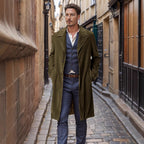Herren eleganter und stilvoller Wollmantel R&B