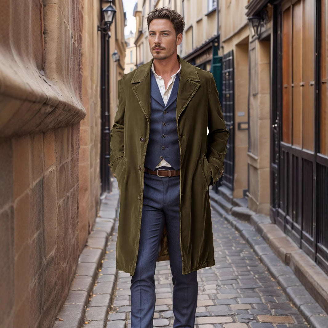 Herren eleganter und stilvoller Wollmantel R&B