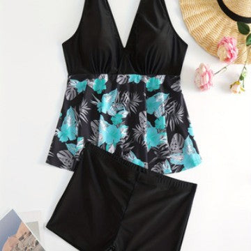 Damen Tankini-Set mit floralem Oberteil und komfortablen Badeshorts R&B