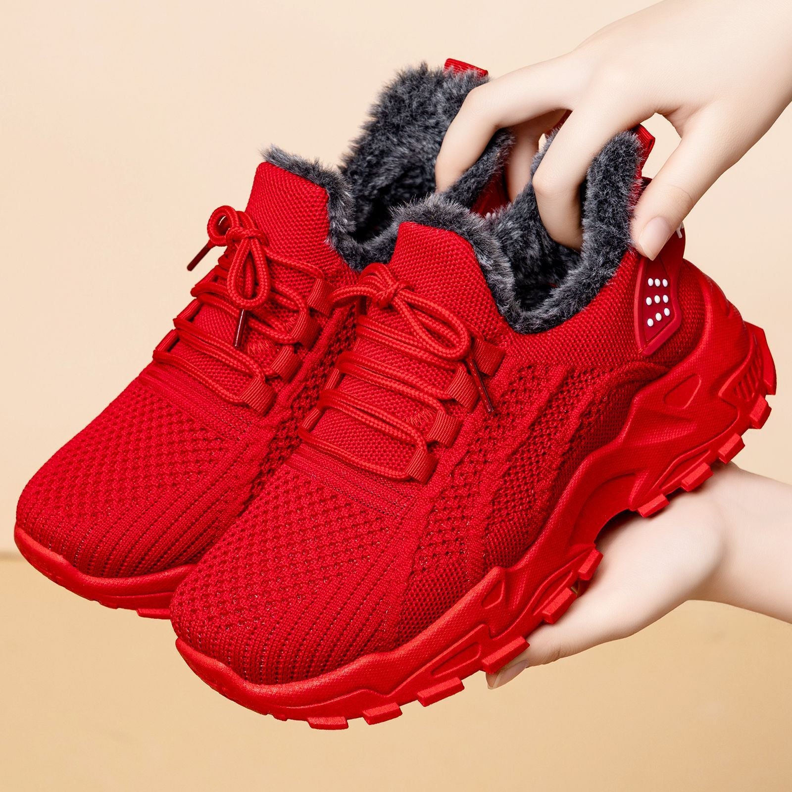 Damen Sportliche Sneaker mit kuscheligem Warmfutter und rutschfester Sohle R&B