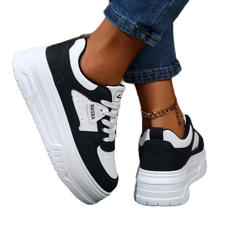 Damen Komfortable Plateau-Sneaker mit atmungsaktivem Obermaterial und stoßdämpfender Sohle R&B
