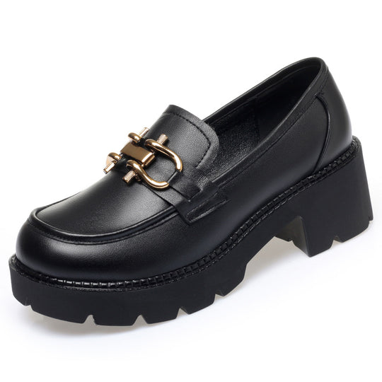 Damen Elegante Mokassins mit modischem Schmuckdetail und rutschfestem Blockabsatz R&B