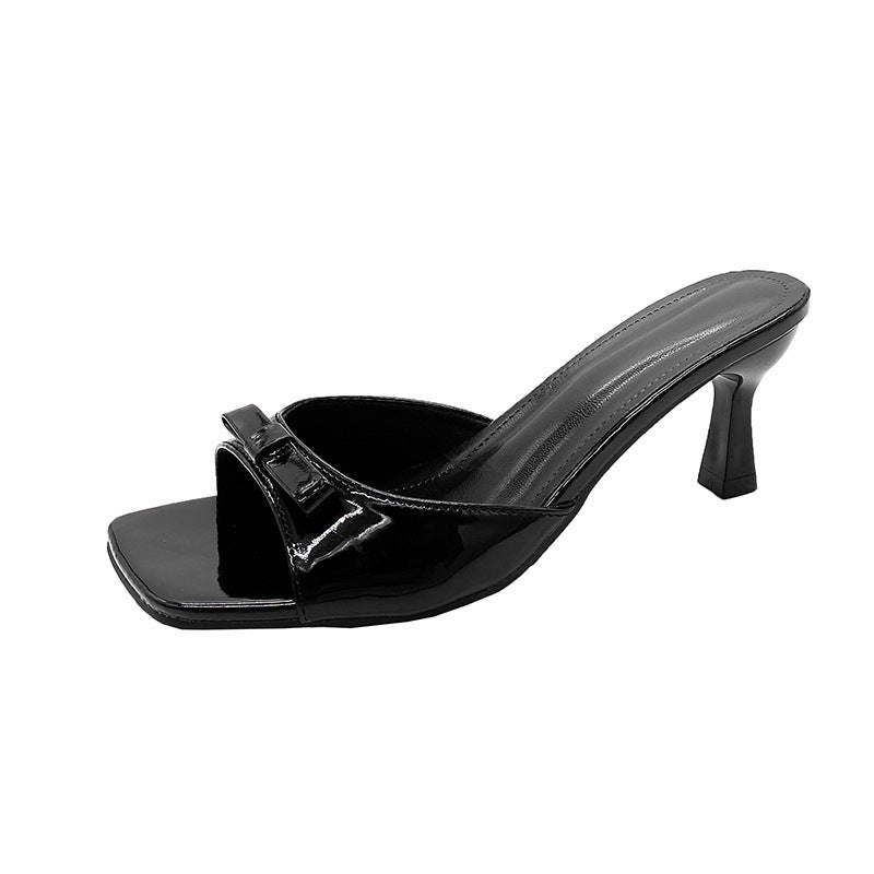 Damen elegante Absatzsandalen mit modischer Schleifenapplikation R&B