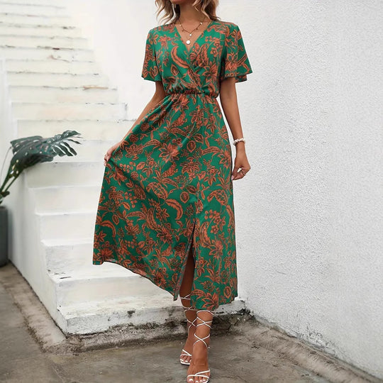 Damen Elegantes Maxikleid mit floralem Print und Taillierung R&B