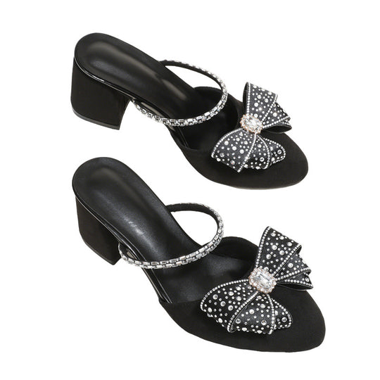 Damen Modische Slingback-Sandalen mit funkelnden Akzenten und Absatz R&B
