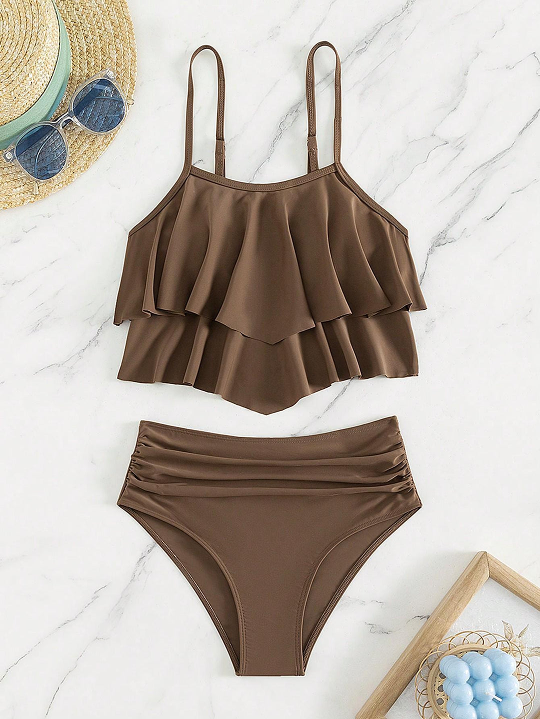 Damen Bikini-Set mit voluminösem Rüschendesign R&B