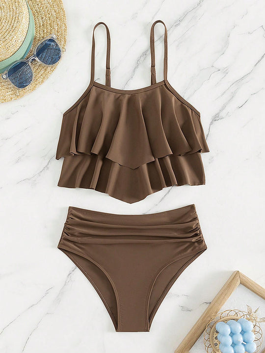 Damen Bikini-Set mit voluminösem Rüschendesign R&B
