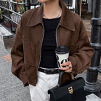 Damen modische Wildlederjacke im angesagten Oversized-Schnitt R&B