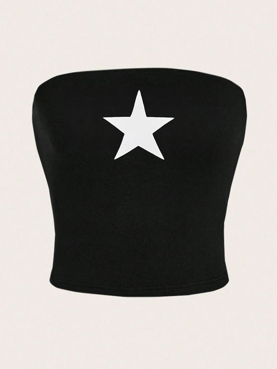 Damen Bandeau-Top mit maritimen Motiv und elastischem Material R&B