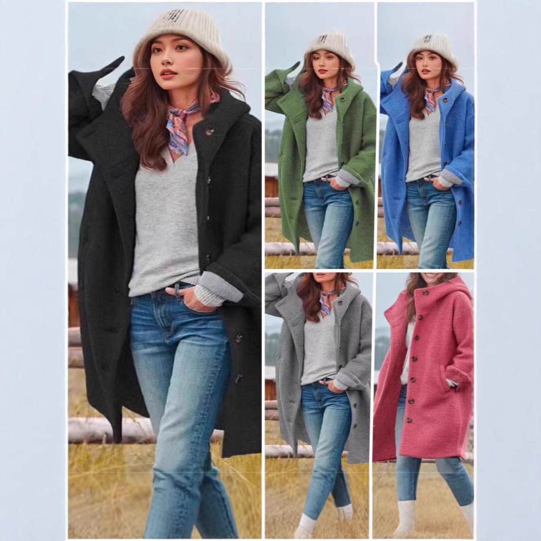 Damen Oversized Wollmantel R&B