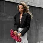 Damen Cropped Blazer im klassischen Streifenmuster R&B