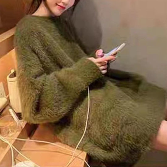 Damen weicher Strickpullover im lässigen Oversized-Stil R&B