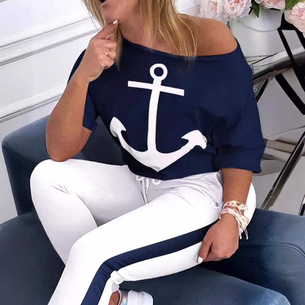 Damen Lockere Sweatshirt mit maritimem Anker-Design R&B