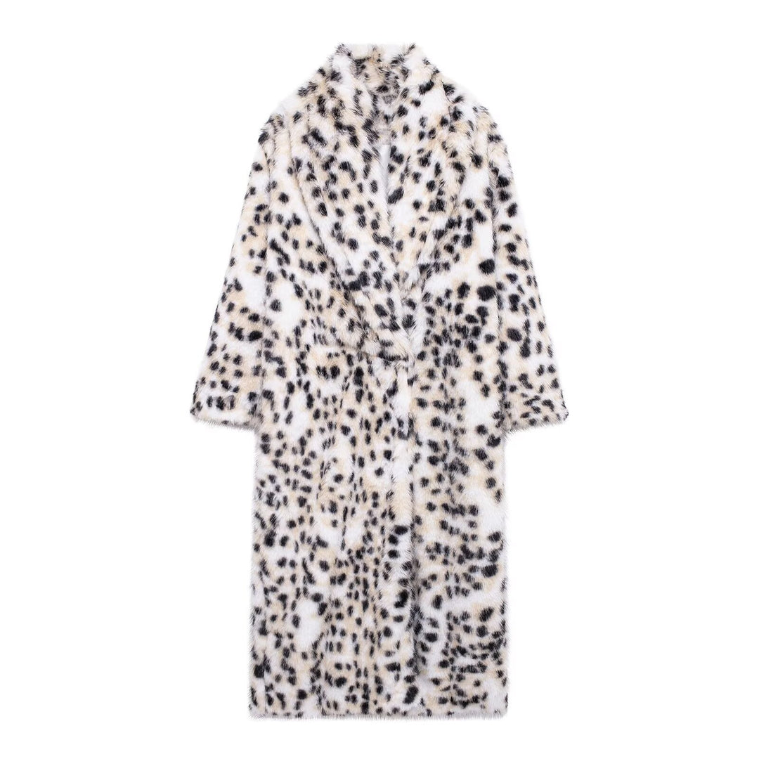 Damen Modische und warme Fleecejacke mit Leopardenmuster R&B