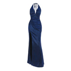 Damen Glamouröses Maxikleid mit tiefem V-Ausschnitt und raffiniertem Rüschendesign R&B