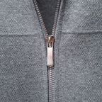 Herren nan feinstrick-Zipjacke mit Kentkragen und Rippbündchen R&B