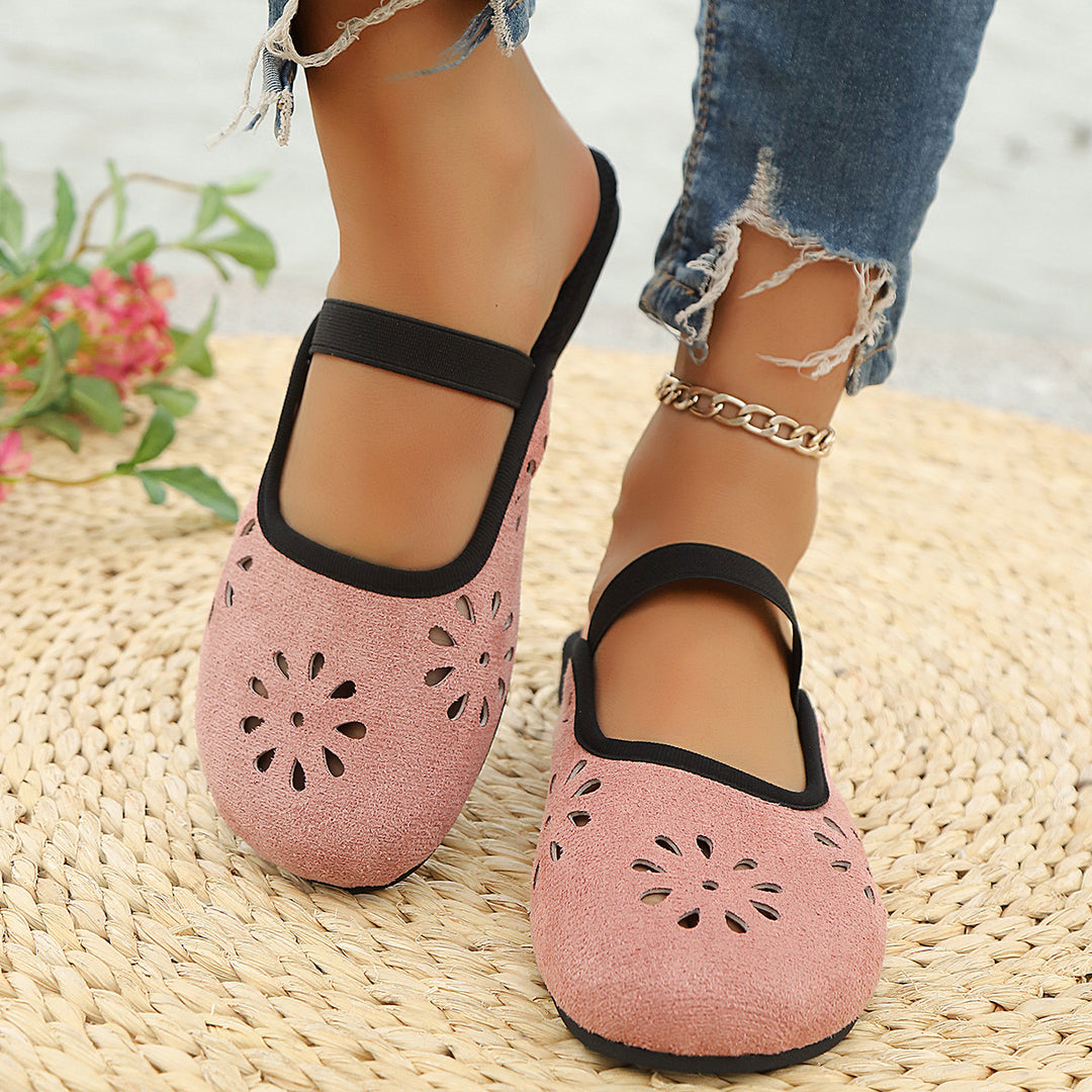 Damen leichte Slipper mit atmungsaktiven Einschnitten R&B