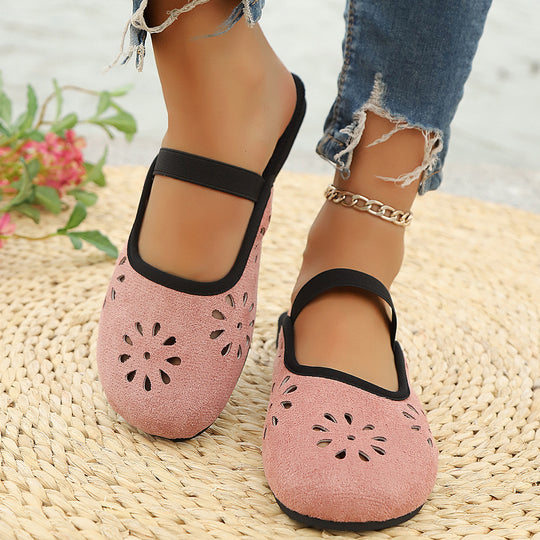 Damen leichte Slipper mit atmungsaktiven Einschnitten R&B
