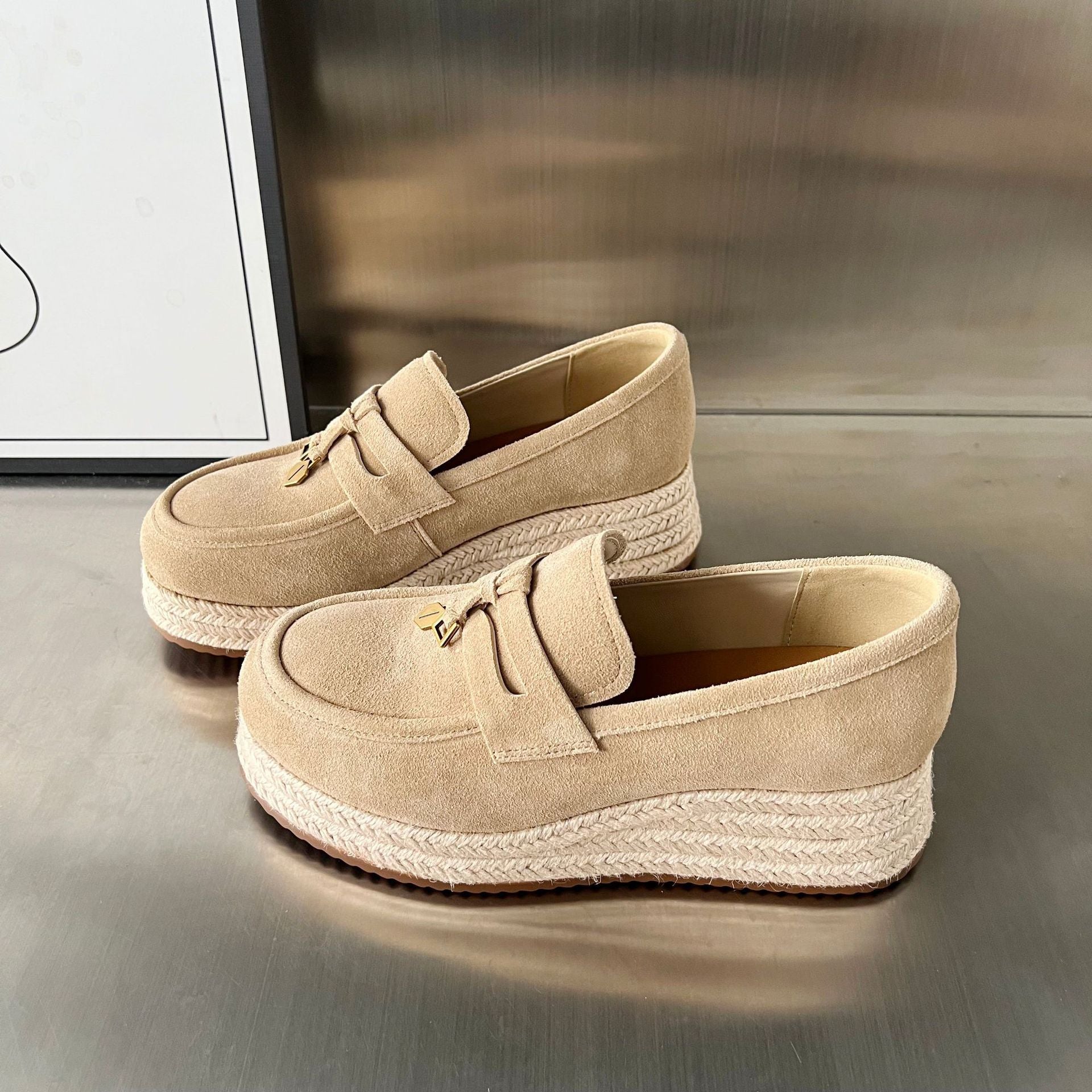 Damen Espadrilles mit modischer Plateausohle von R&B