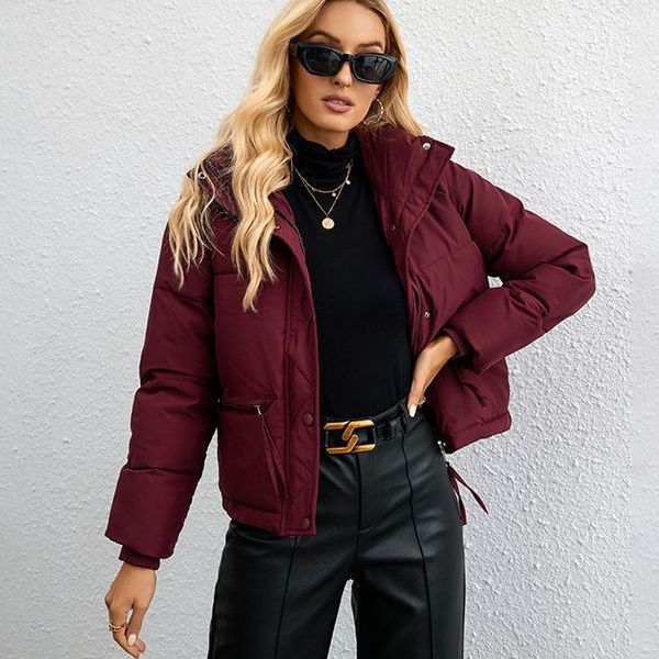 Damen gesteppte Übergangsjacke mit hohem Kragen und praktischen Taschen R&B