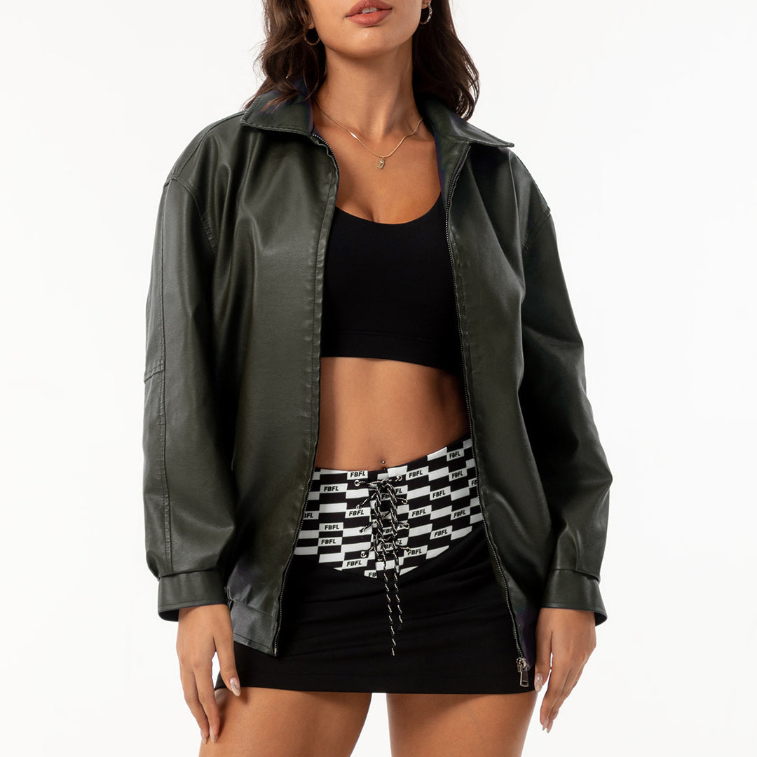 Damen lässige Satinjacke mit modernem Schnitt und praktischen Taschen R&B