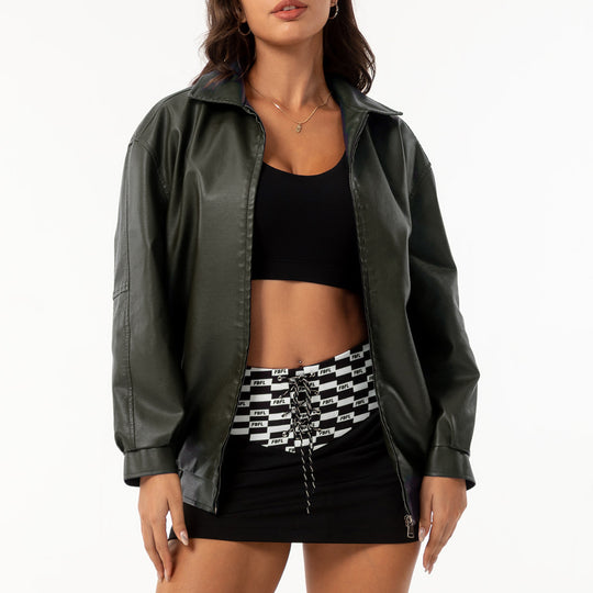 Damen lässige Satinjacke mit modernem Schnitt und praktischen Taschen R&B