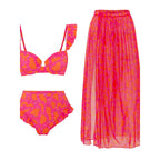 Damen Bikini-Set mit eleganter Rüschendetailierung und stylischem Überrock R&B