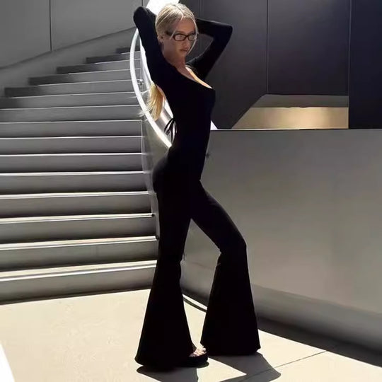 Damen Langärmeliger Jumpsuit R&B