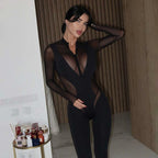 Damen Body mit transparenter Einsätzen und figurbetontem Schnitt R&B