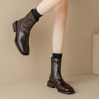 Damen elegante Ankle Boots mit modernem Reißverschluss und komfortablem Blockabsatz R&B