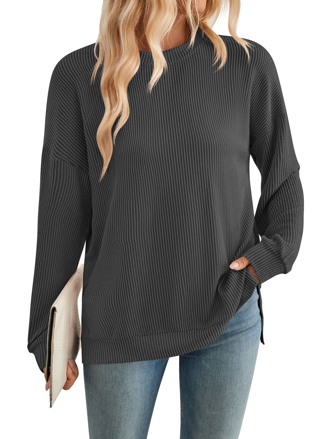 Damen lässiger Strickpullover R&B