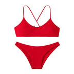 Damen Bikinis mit tiefem V-Ausschnitt und verstellbaren Kreuzträgern R&B