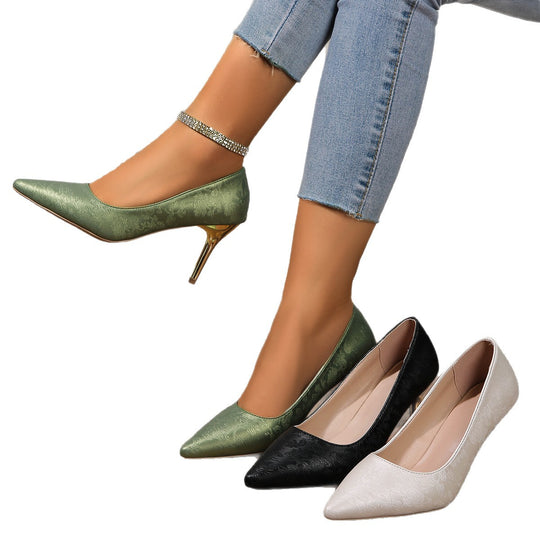Damen klassische High Heels mit filigranem Design und Glanz-Akzenten R&B