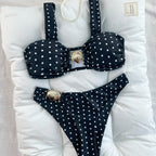 Damen Bikini mit gepolsterten Cups und dekorativem Muschel-Detail R&B