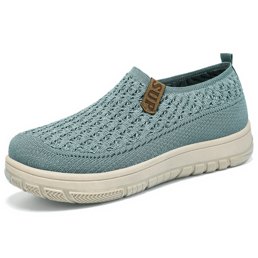 Damen Strick-Sneaker mit elastischem Einstieg und rutschfester Sohle R&B