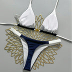 Damen Triangel-Bikini mit modischen Kontrastdetails R&B
