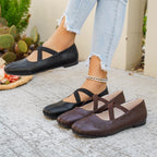 Damen modische Ballerinas mit kreuzförmigen Riemen und eleganter Sohle R&B