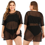 Damen transparenter Strandüberwurf mit weitem Schnitt R&B