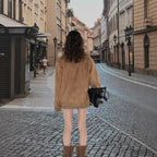 Damen Luxuriöse Wildlederjacke mit modernem Stehkragen R&B