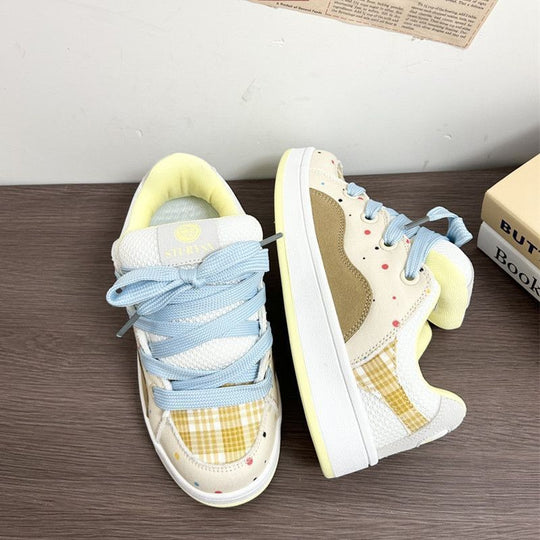 Damen Sportliche Sneakers mit innovativem Plaid-Design R&B