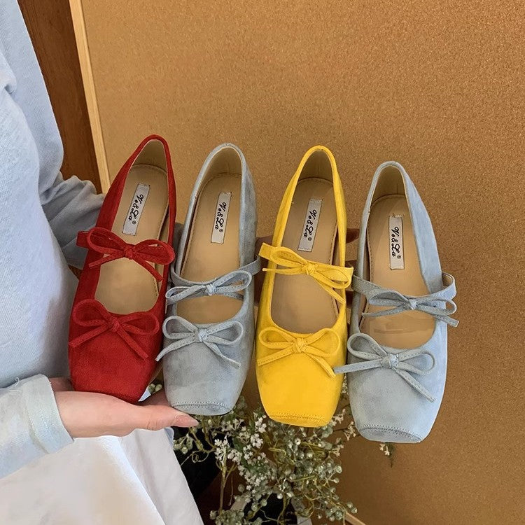 Damen elegante Ballerinas mit modischem Schleifenakzent und bequemer Sohle R&B